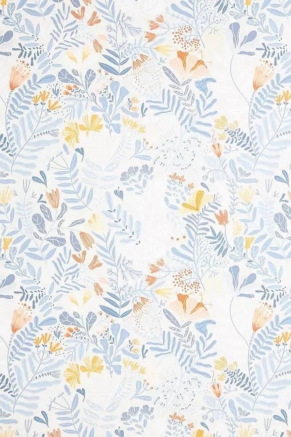 Brittsommar Light Blue Woodland Floral Wallpaper