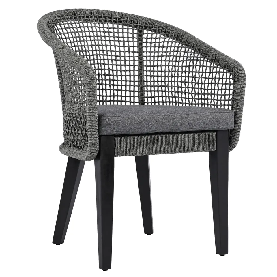 Saxon Rope Chair, Set Of 2 - Grey / Grey