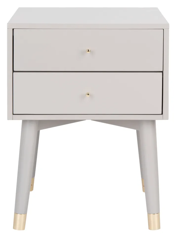 Lyla Retro Nightstand - Gray / Gold