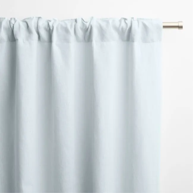 Pale Blue European Linen Window Curtain Panel 52"x120"