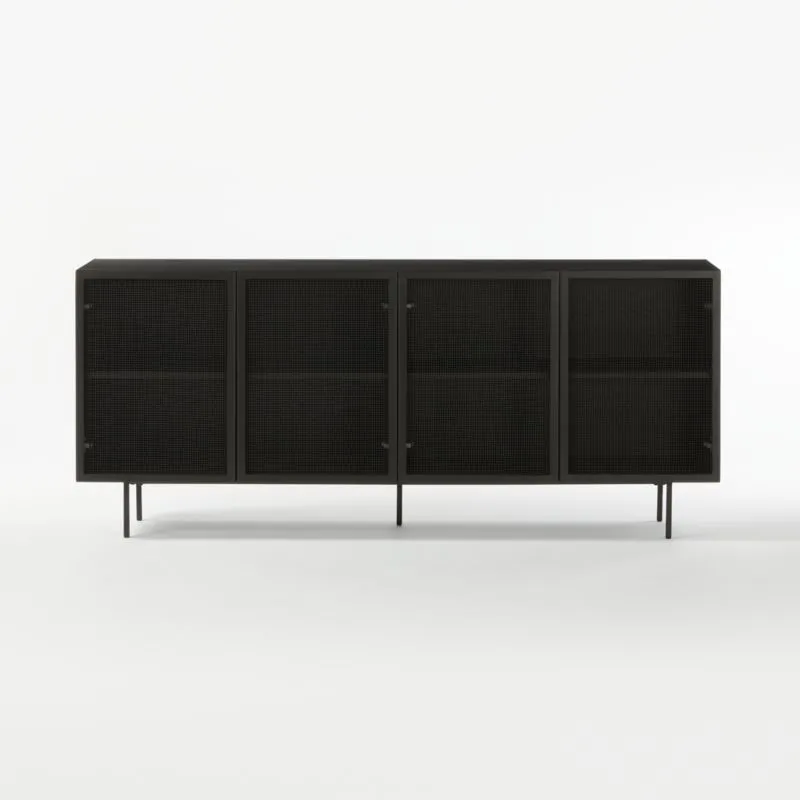 Trace 71" Black Wire Mesh Credenza
