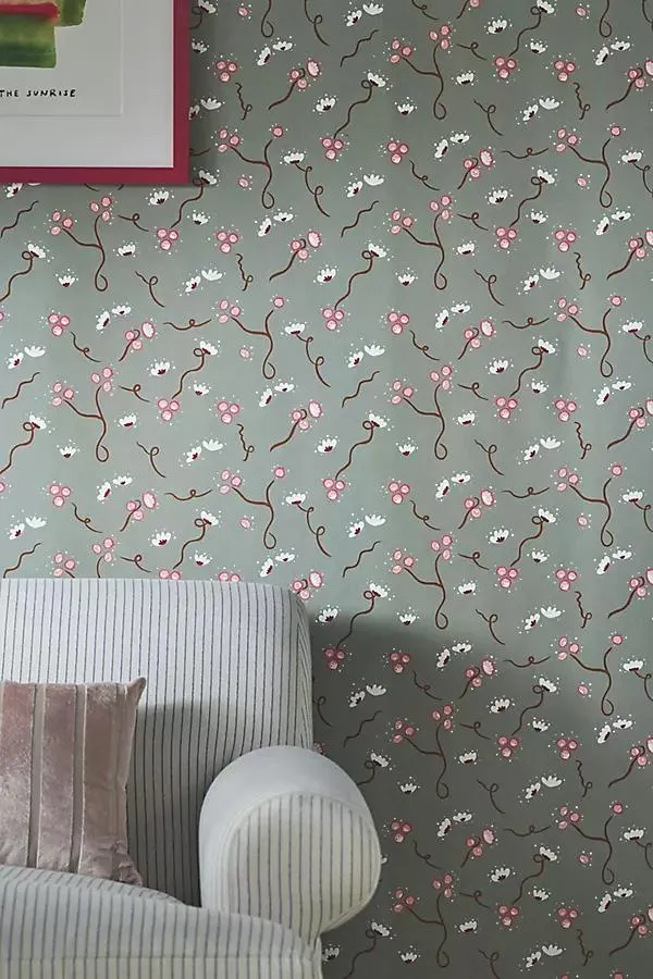 Olivia Floral Muddy Wallpaper