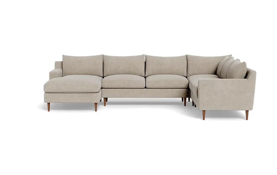 Sloan Slipcovered 4-Piece Corner Sectional Sofa with Left Chaise