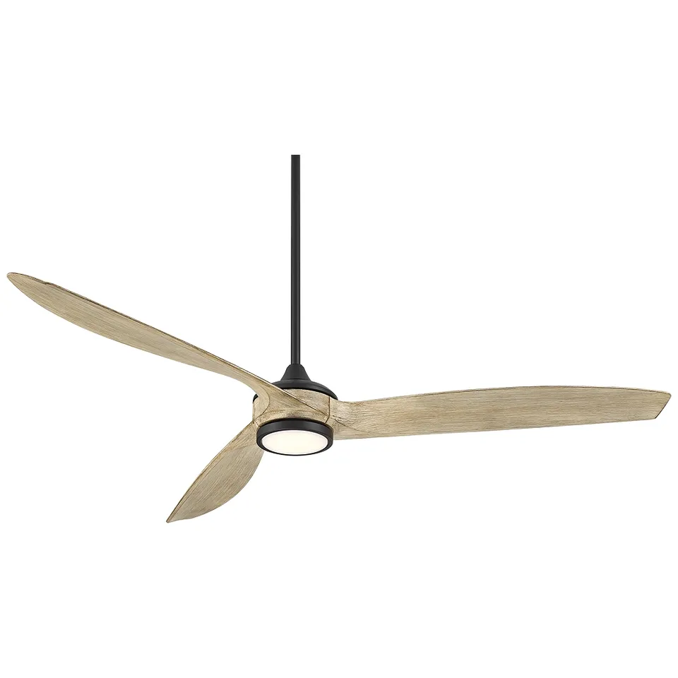 60" Casa Vieja La Jolla Surf Matte Black LED Ceiling Fan with Remote