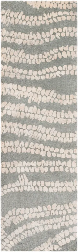 Shibori Beige Indoor 2'6" x 8' Handmade Rug