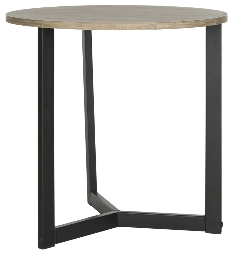 Leonard Mid Century Modern Wood End Table - Oak/Black