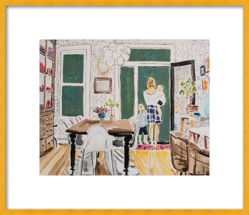 Dining Room with Wallpaper by Kate Lewis for Artfully Walls