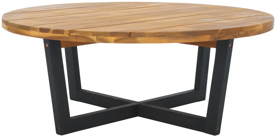 Leo Round Coffee Table 4 Legs - Natural / Black
