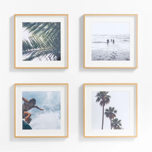 4-Piece Brushed Brass 11x11 Gallery Wall Frame Set