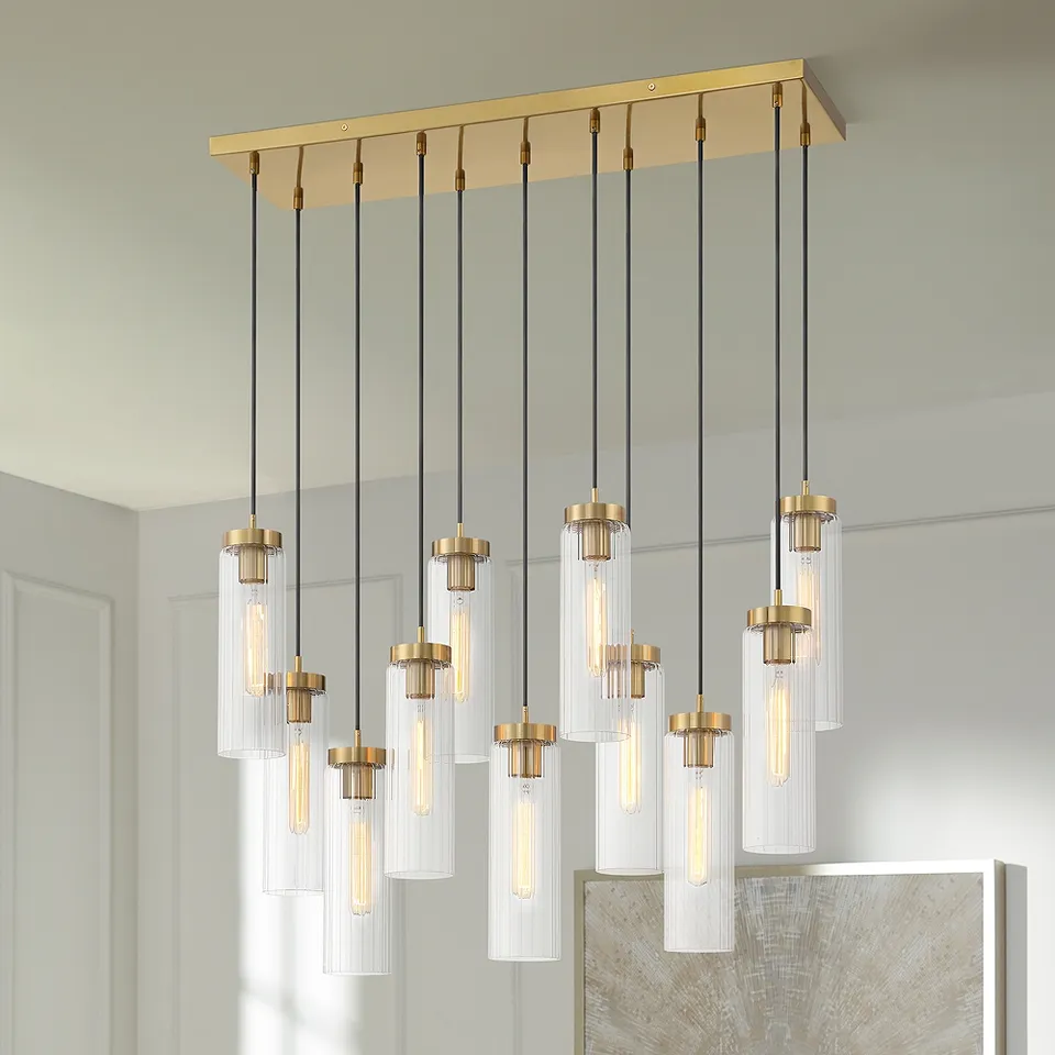 Possini Euro Marika 32" Wide Soft Gold Multi-Light Island Pendant