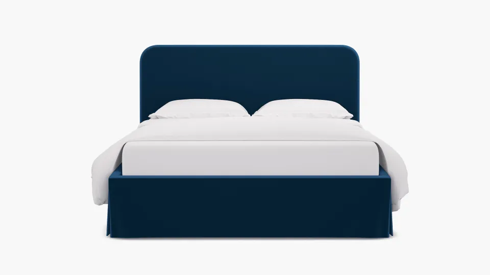 Skirted Platform Bed, Royal Performance Velvet, Queen