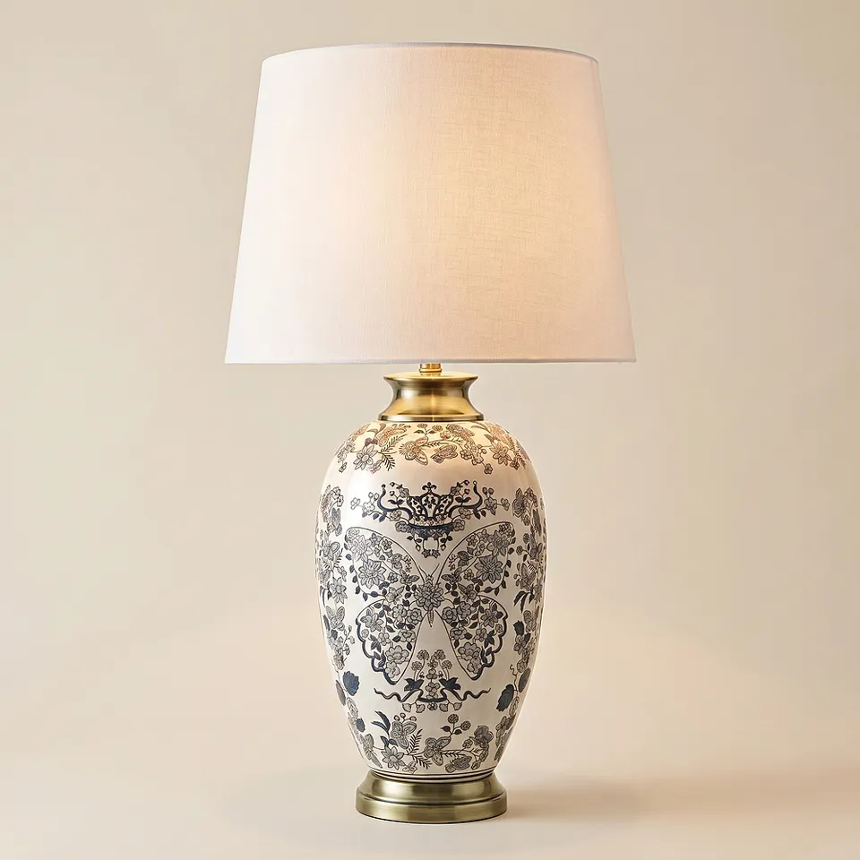 Ricciardi 30 1/2" High Blue and White Porcelain Vase Table Lamp