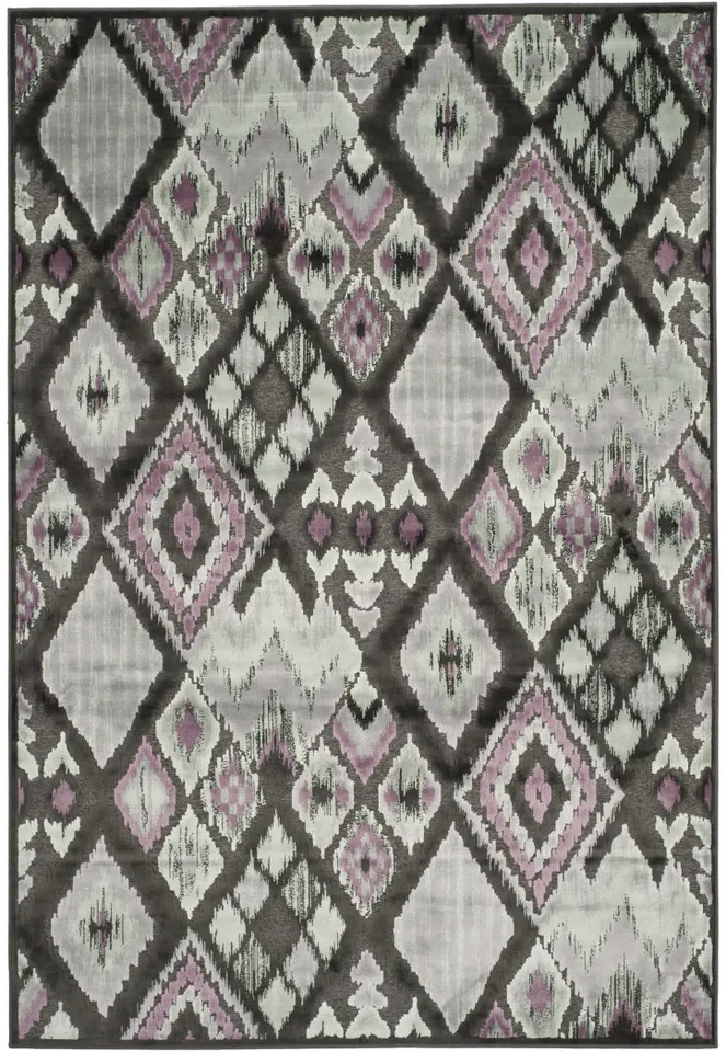 Arlo Home Woven Area Rug, PAR114-330, Charcoal/Multi,  5' 3" X 7' 6"
