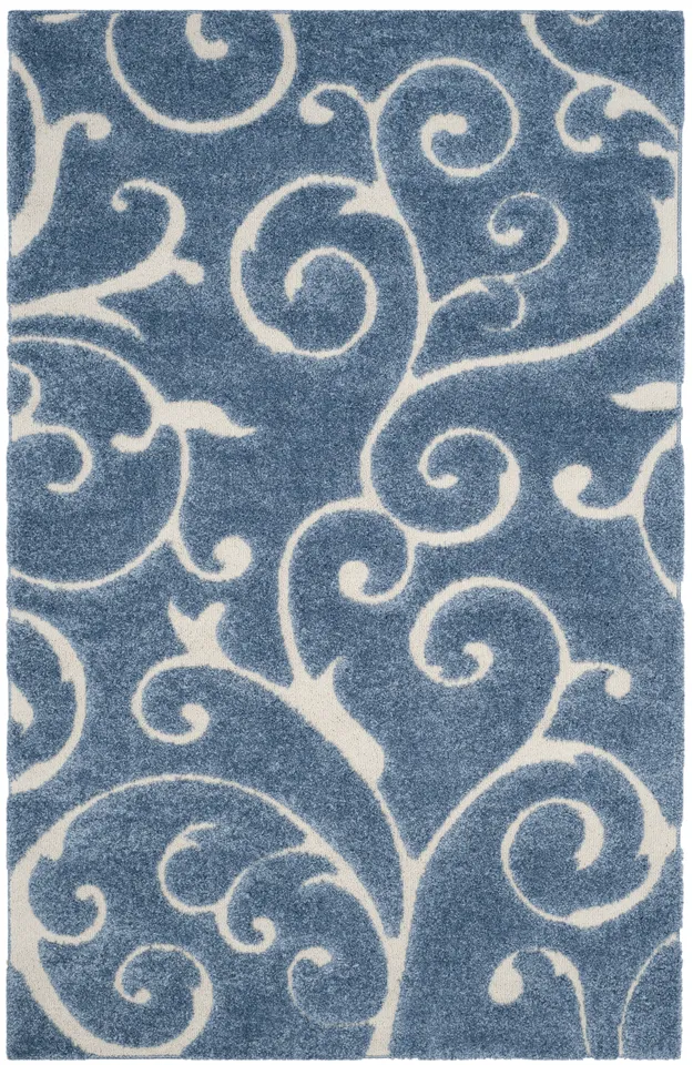 Arlo Home Woven Area Rug, SG455-6011, Light Blue/Cream,  6' X 9'