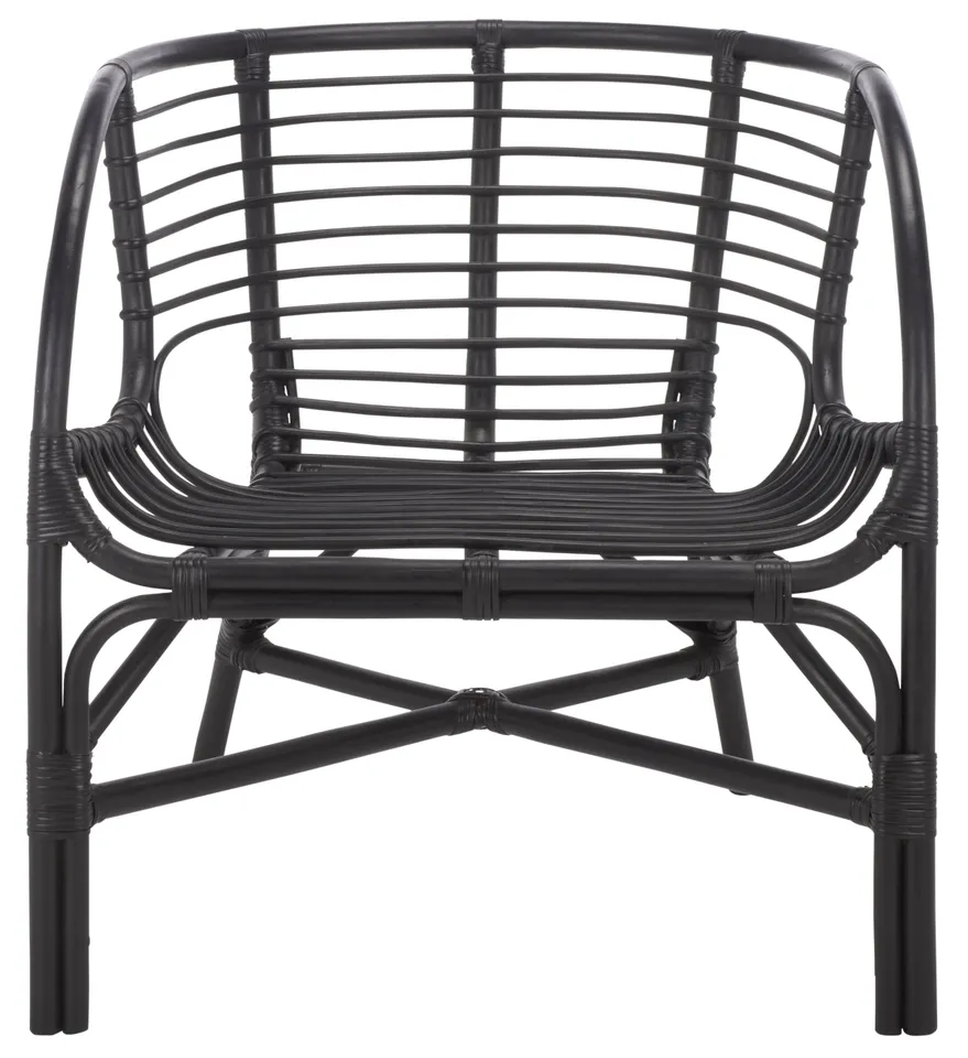 Valeriya Woven Rattan Arm Chair - Black