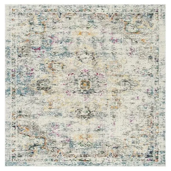 Madison Bay Distressed Medallion Ivory Area Rug