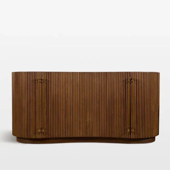 Coastline 72" Barley Wood Fluted Credenza by Brigette Romanek