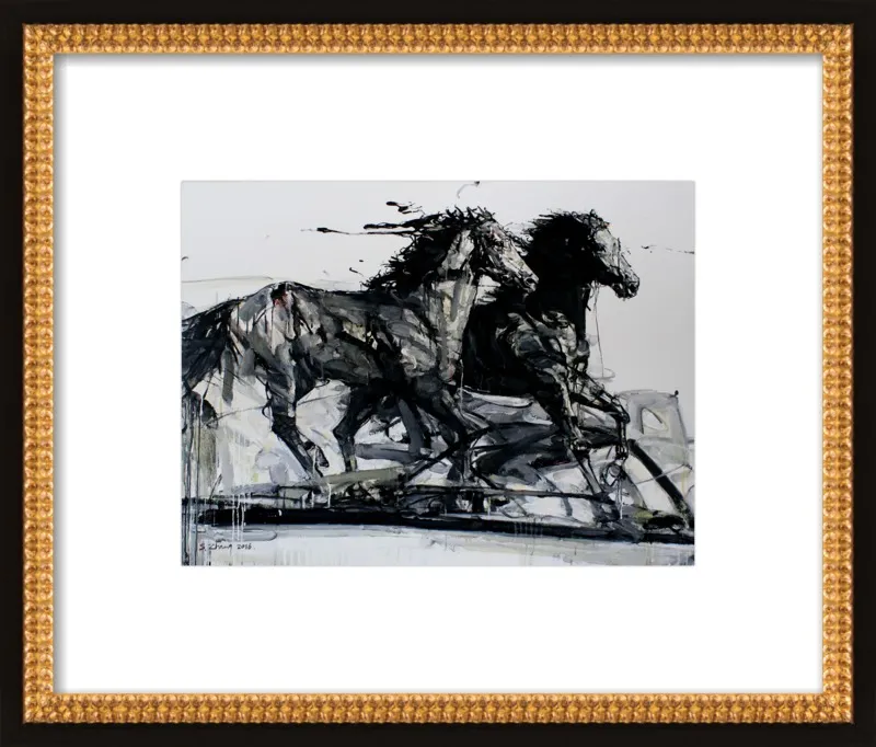 Black Stallions by Shao Y. Zhang for Artfully Walls