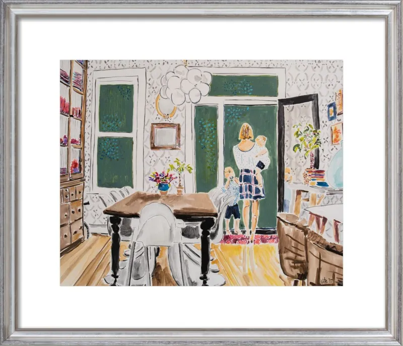 Dining Room with Wallpaper by Kate Lewis for Artfully Walls