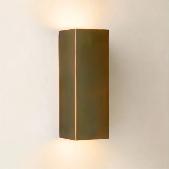 Cubelite Indoor/Outdoor Dark Bronze Wall Sconce by Bill Curry 12" Set of 2