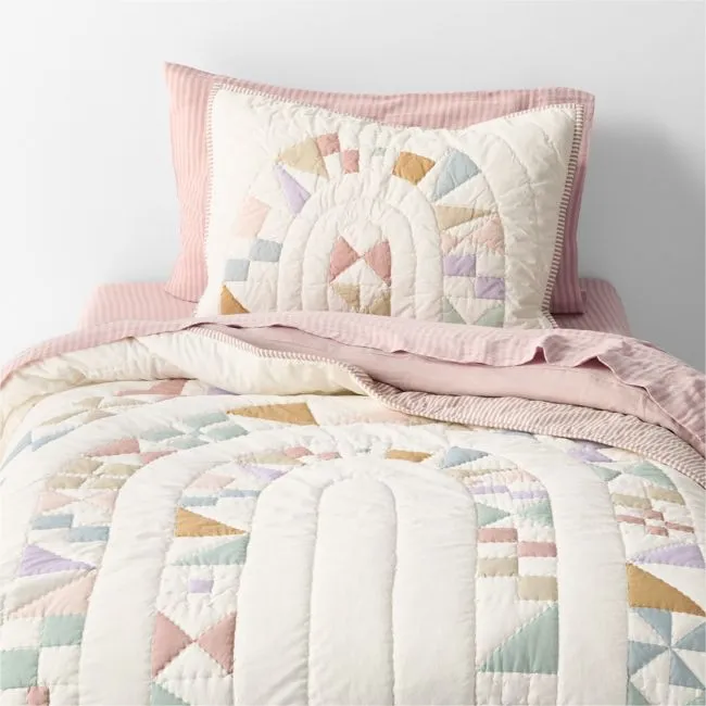 Gemma Rainbow 100% Organic Cotton Kids Twin Quilt