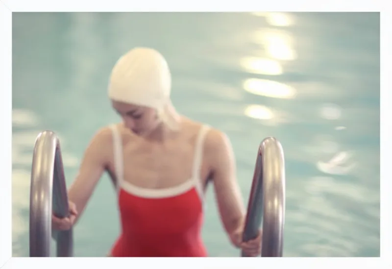 Swimmer in a Red Suit by Lucy Snowe for Artfully Walls