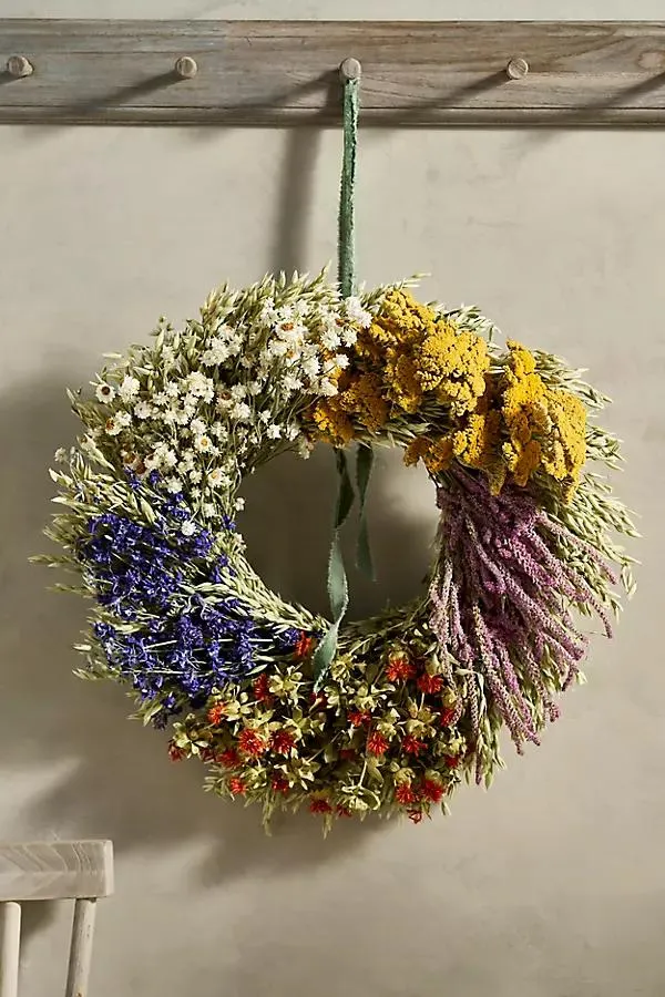 Dried Floral Spectrum Wreath