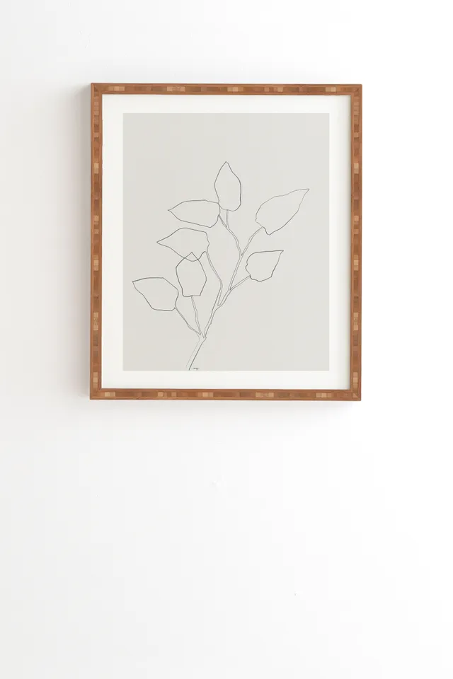 Floral Study No 5 by Megan Galante - Framed Wall Art Bamboo 12" x 12"