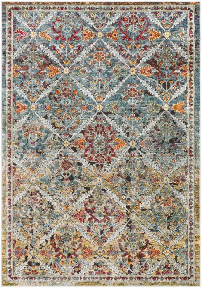 Herati Blue Indoor 2' x 2'11" Machine Woven Rug