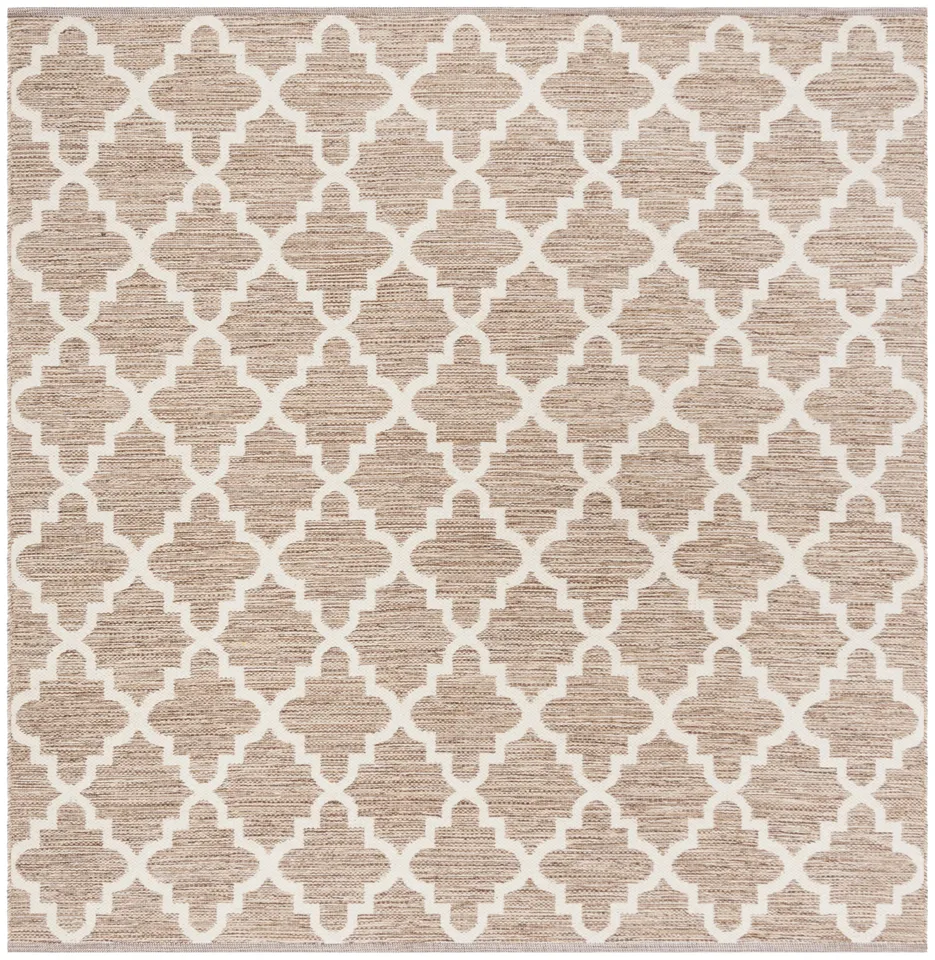 Arlo Home Hand Woven Area Rug, MTK810E, Beige/Ivory,  6' X 6' Square