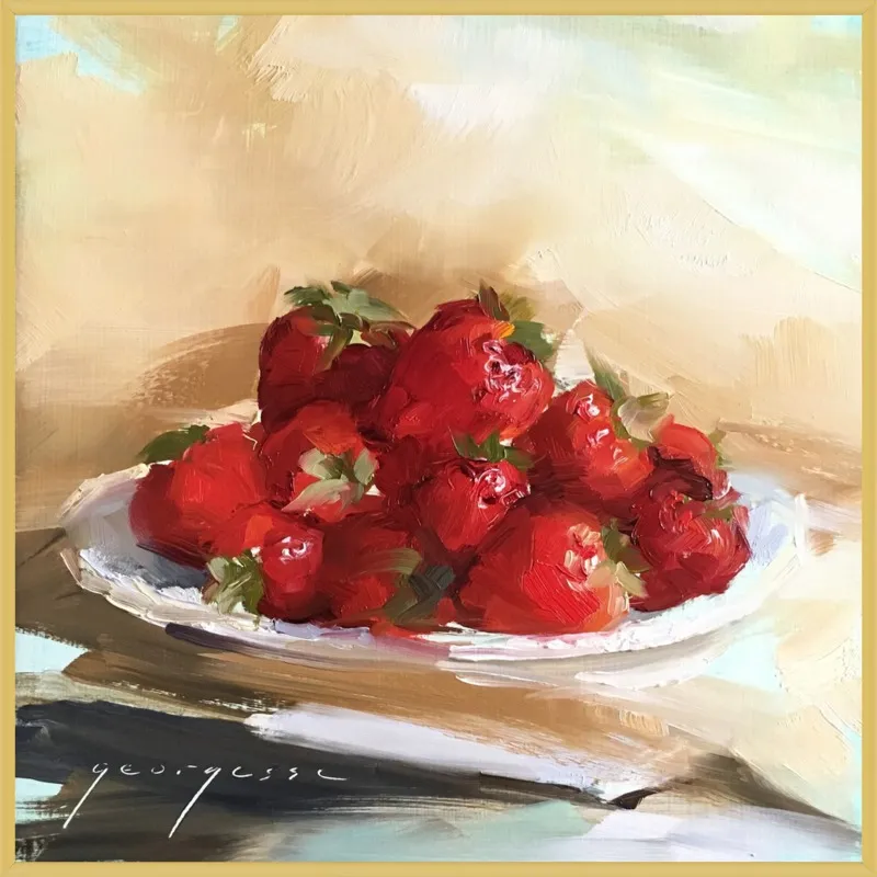 "Summer Strawberries 2" by Georgesse Gomez for Artfully Walls