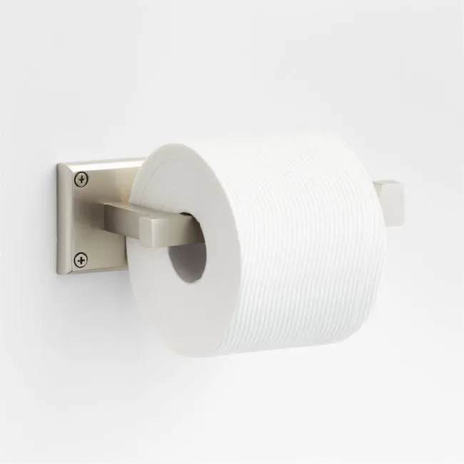 Square Edge Brushed Nickel Wall-Mounted Toilet Paper Holder