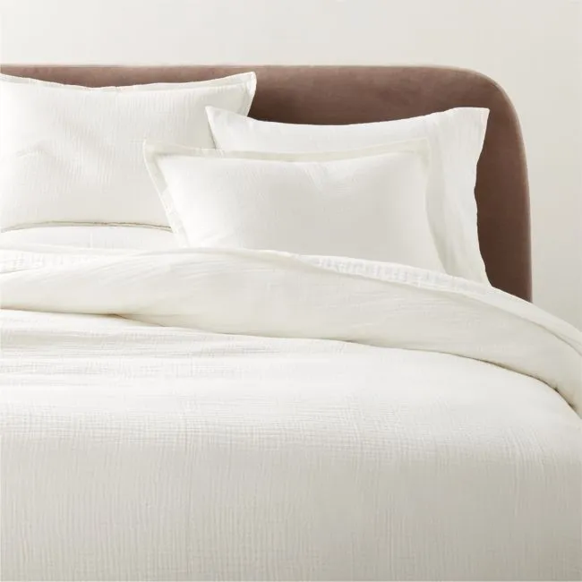 Alto Organic Cotton Gauze Warm White Full/Queen Duvet Cover