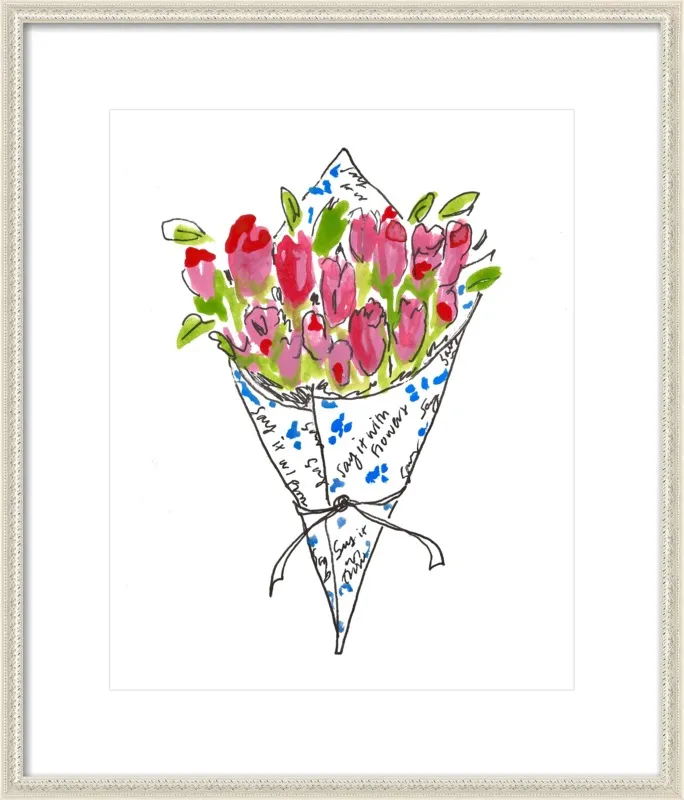 Bodega Flowers in Blue and Pink by Larsen McDowell for Artfully Walls