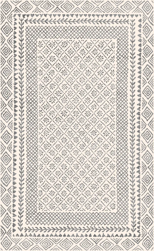 Bahar Beige Indoor 3'11" x 5'7" Machine Woven Rug