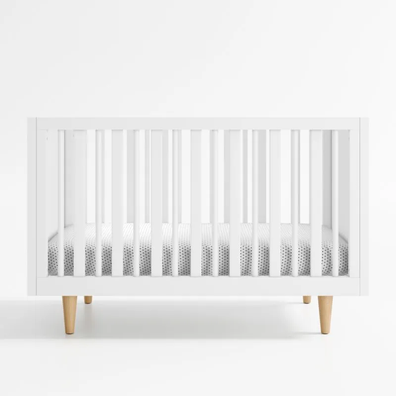 Finn White Wood Convertible Crib