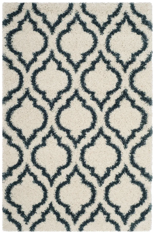 Arlo Home Woven Area Rug, SGH284T, Ivory/Slate Blue,  4' X 6'