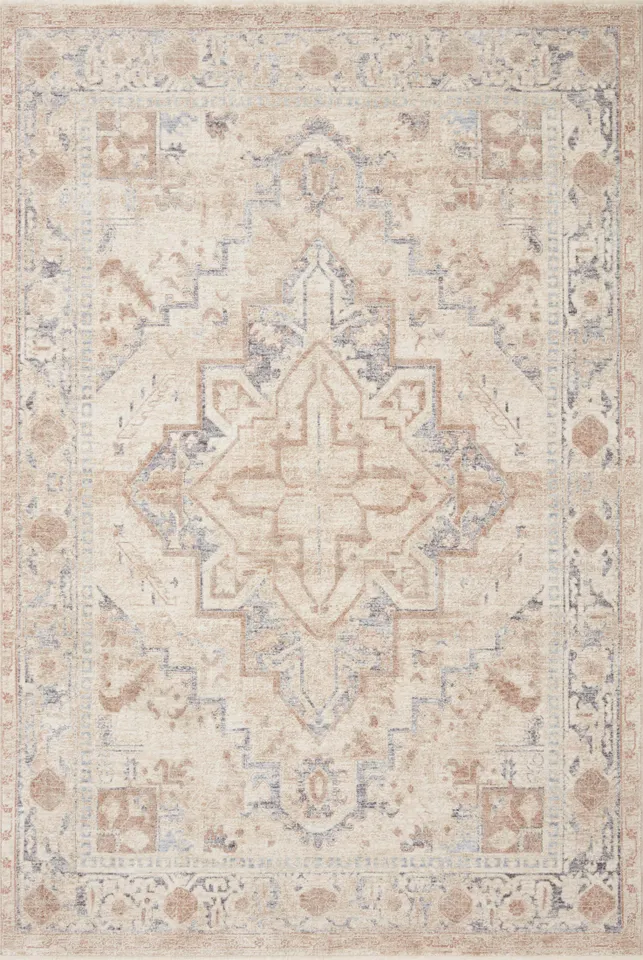 Magnolia Home by Joanna Gaines x Loloi Carlisle Beige / Slate 2'-7" x 7'-9"