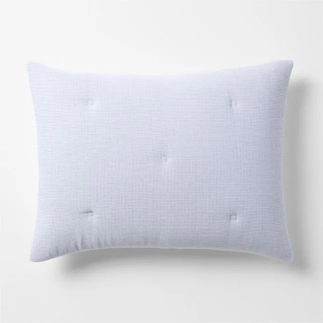 Organic Cotton Textured Blue Standard Bed Pillow Sham
