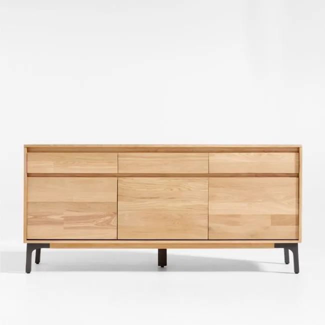 Lakin 71" White Oak Wood Credenza