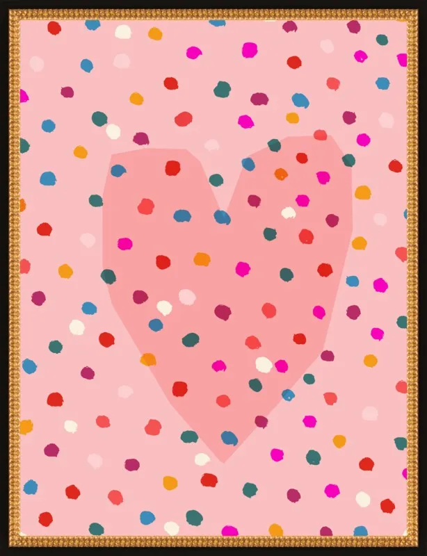 Rainbow Dotty Heart by Paula Mills for Artfully Walls