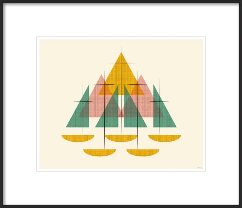 Mid Century Modern Sailboats by Cory McBee for Artfully Walls