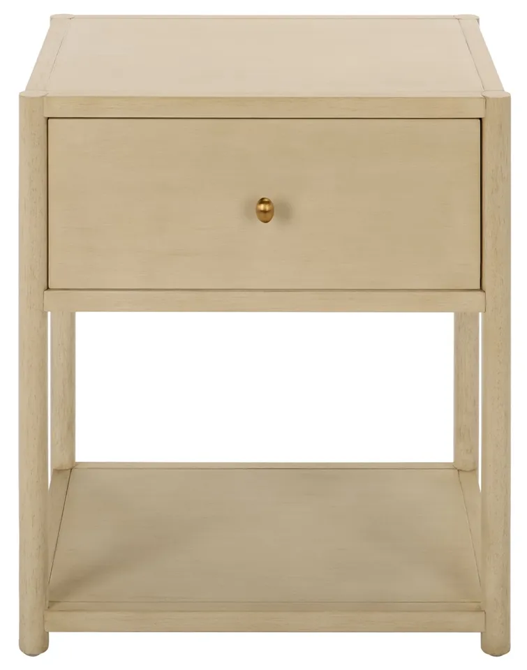 Sadie 1 Drawer 1 Shelf Round Leg Nightstand - Antique White
