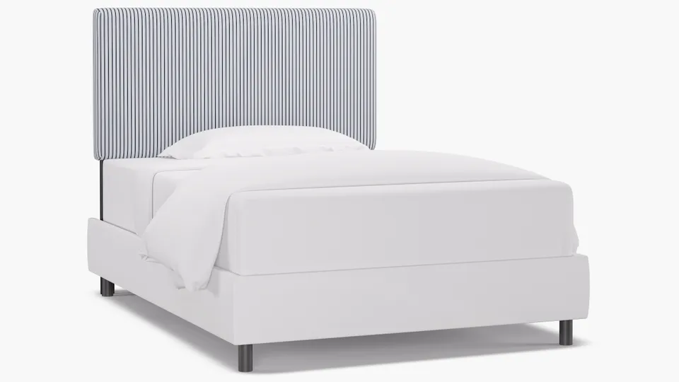 Square Back Headboard, Navy Classic Ticking Stripe, Full