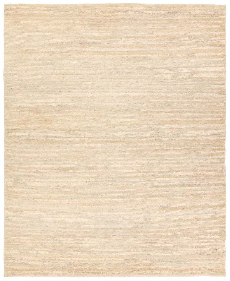 Kazbek TAI01 Handknotted Stripes Tan Area Rug (8'x10')