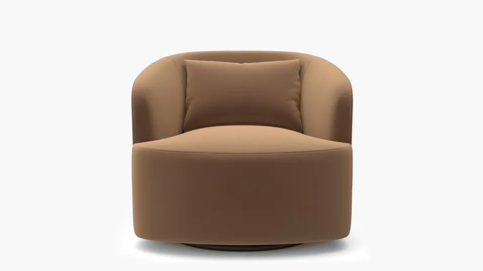 Deco Swivel Chair, Fawn Performance Velvet