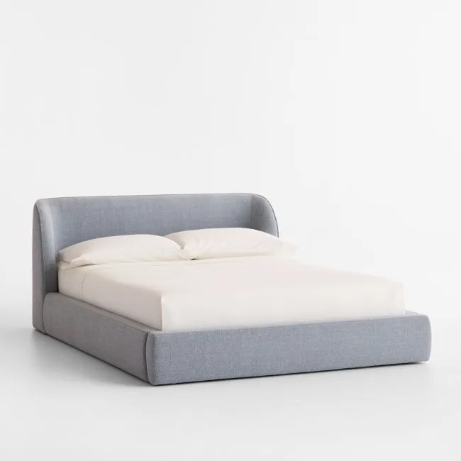 Scout Shelter Blue Upholstered Kids Full Bed