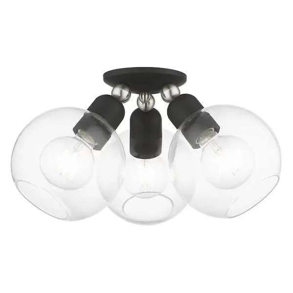 Violet 3-Light Semi-Flushmount