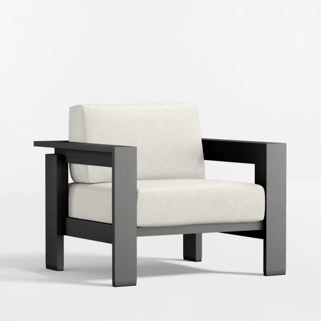 Walker Metal Outdoor Lounge Chair with Canvas Natural Sunbrella ® Cushions