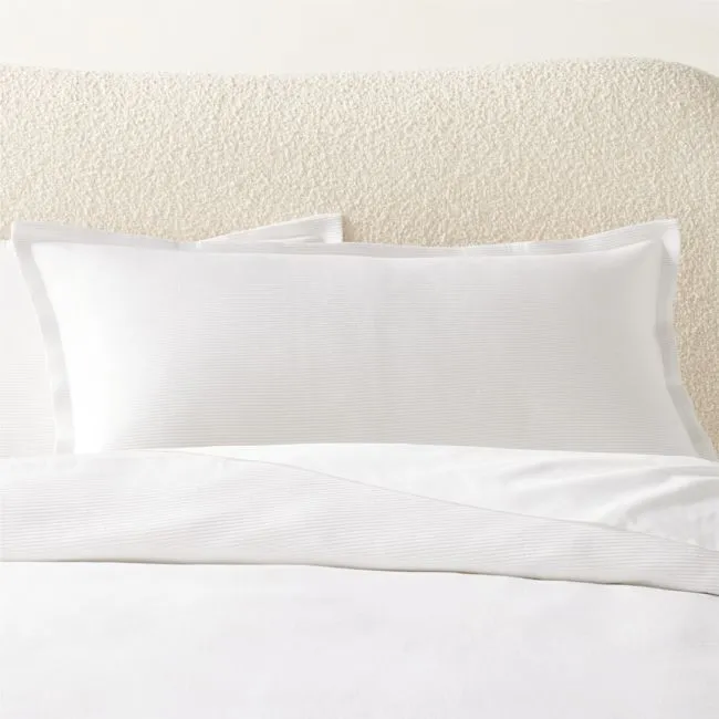 Valencea Organic Cotton Ribbed White King Pillow Shams Set of 2